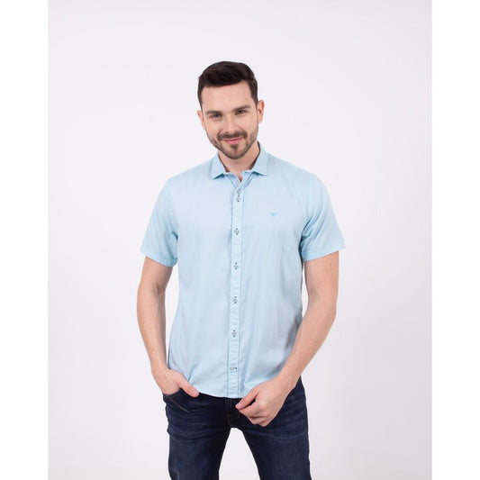 Camisa Manga Corta Oxford 032358 Celeste