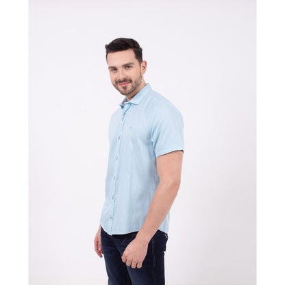 Camisa Manga Corta Oxford 032358 Celeste