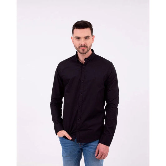 Camisa Manga Larga Oxford 032412 Negro
