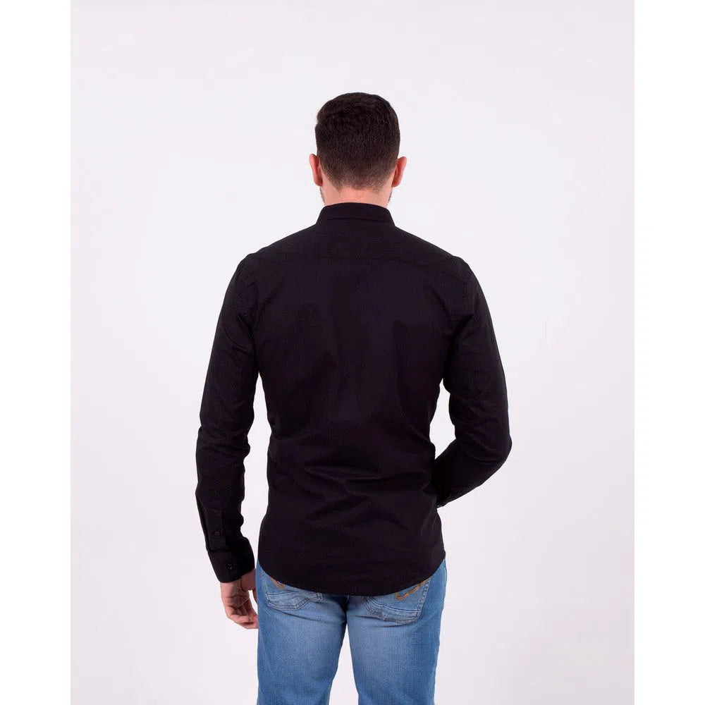 Camisa Manga Larga Oxford 032412 Negro