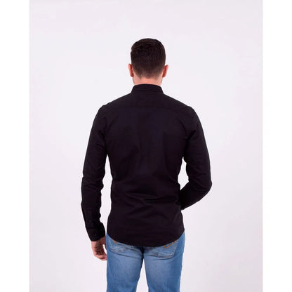 Camisa Manga Larga Oxford 032412 Negro