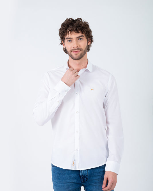 Camisa Manga Larga Oxford 032500 Blanco