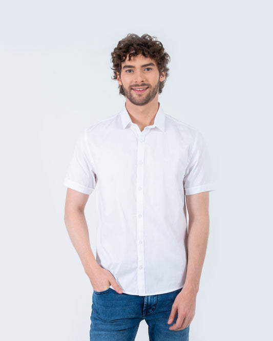 Camisa Manga Corta Oxford 032518 Blanco