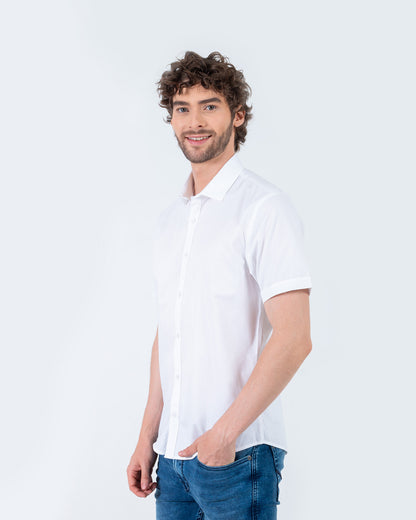 Camisa Manga Corta Oxford 032518 Blanco