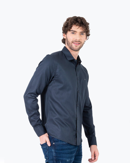 Camisa Manga Larga Oxford 032547 Gris Oscuro