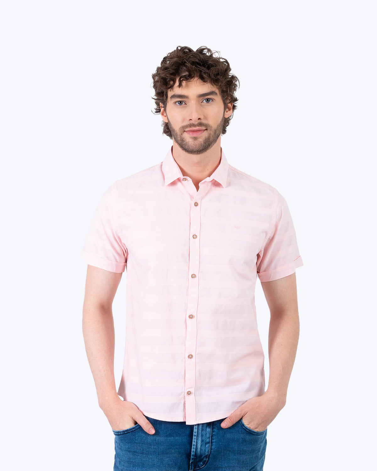 Camisa Manga Corta Oxford 032556 Rosado