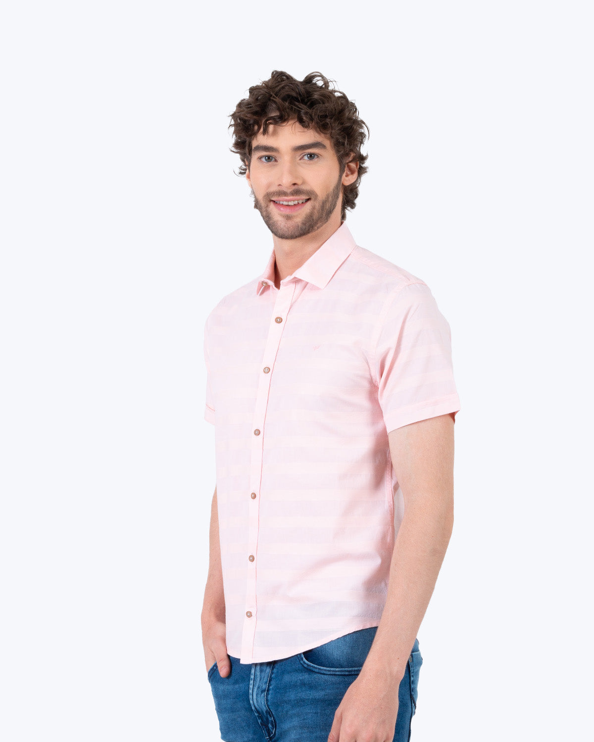 Camisa Manga Corta Oxford 032556 Rosado