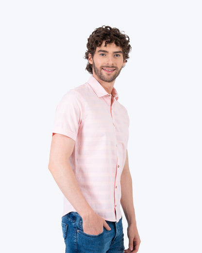 Camisa Manga Corta Oxford 032556 Rosado