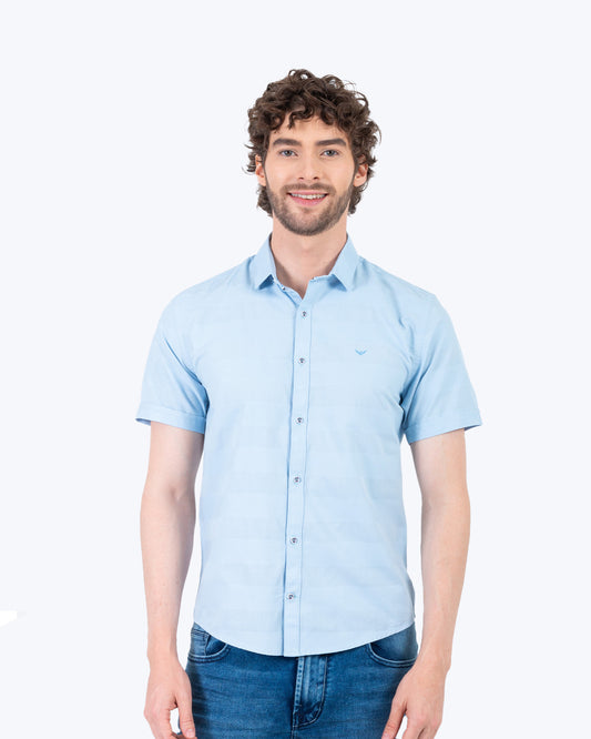 Camisa Manga Corta Oxford 032559 Azul Celeste