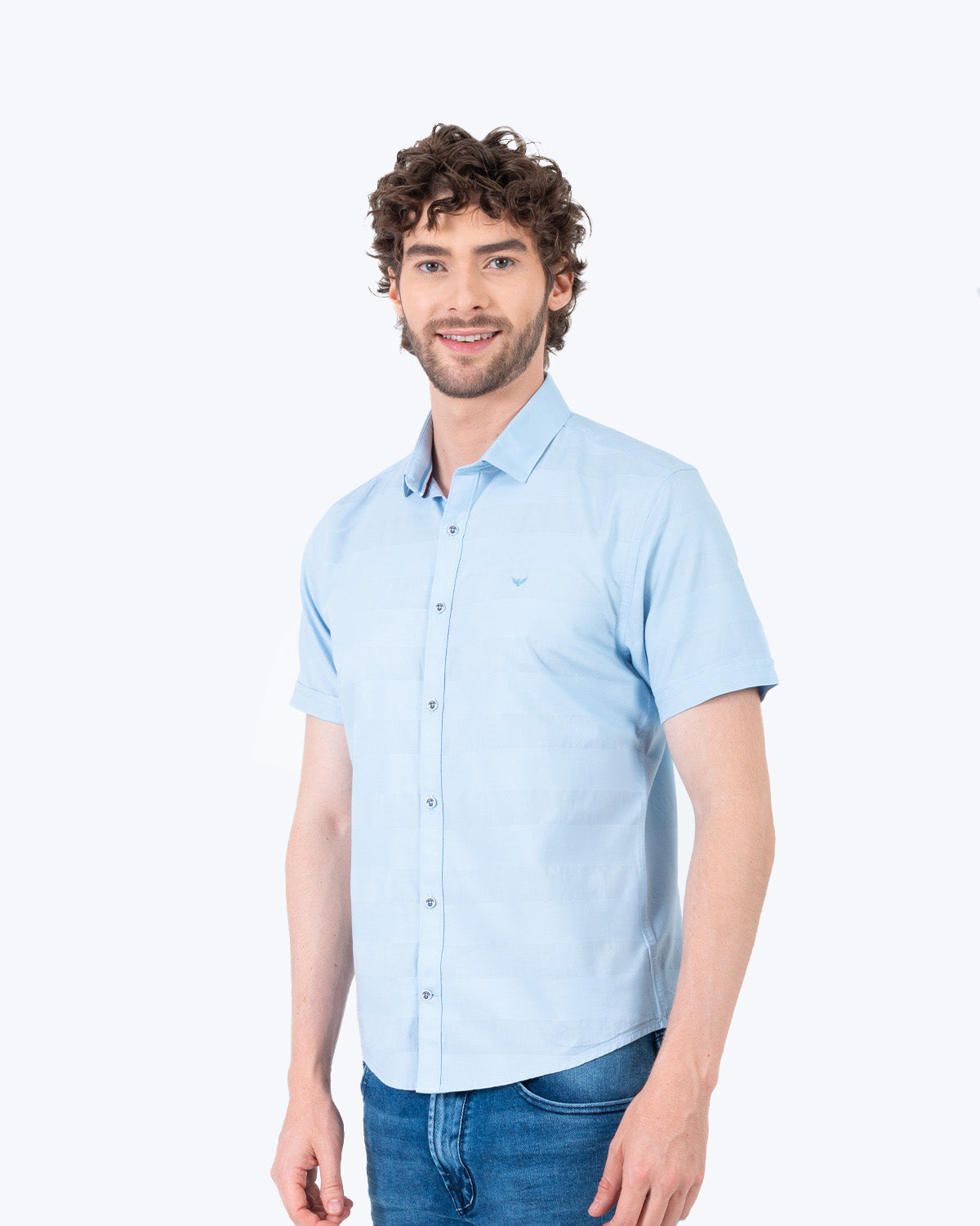 Camisa Manga Corta Oxford 032559 Azul Celeste