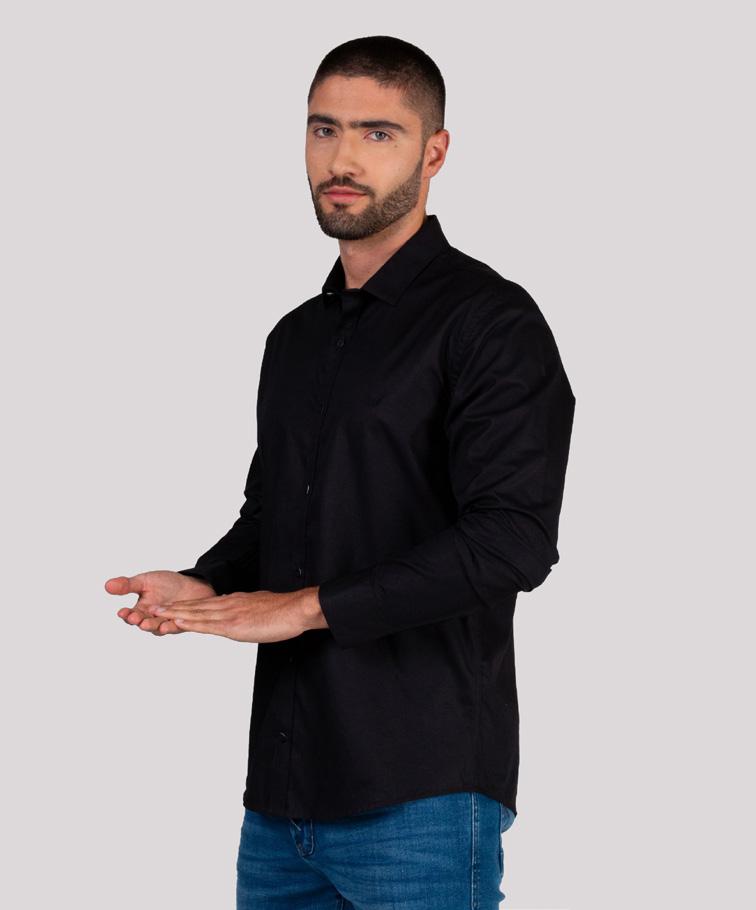 Camisa Manga Larga Oxford 032705 Negro