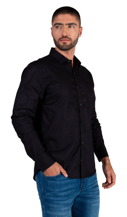 Camisa Manga Larga Oxford 032705 Negro