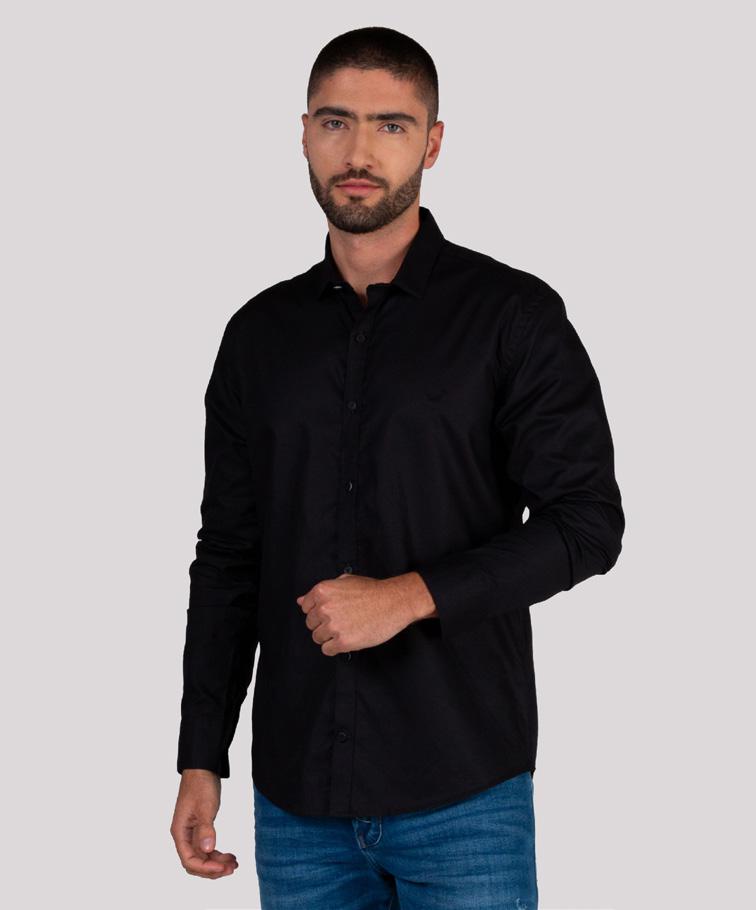 Camisa Manga Larga Oxford 032705 Negro