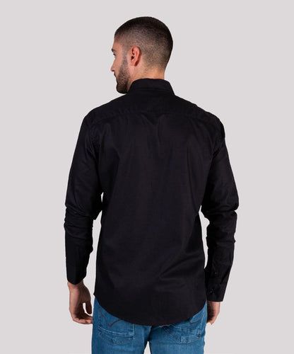 Camisa Manga Larga Oxford 032705 Negro