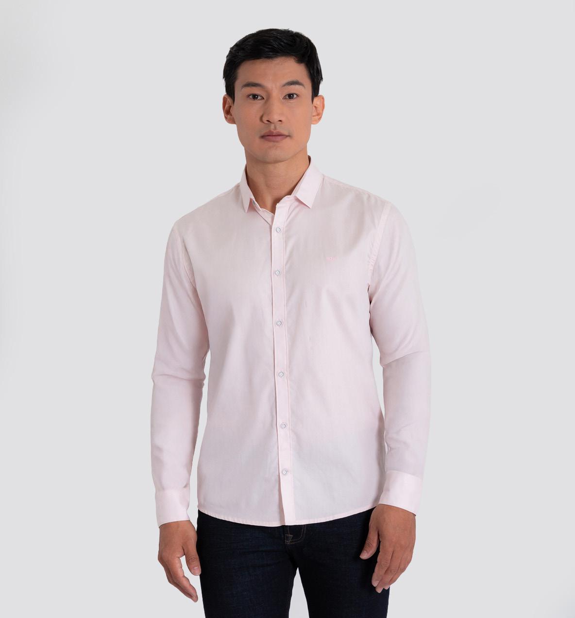 Camisa Manga Larga Oxford 032735 Rosado