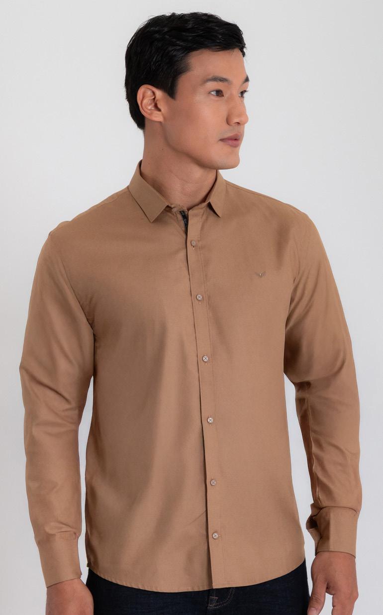 Camisa Manga Larga Oxford 032784 Beige Oscuro