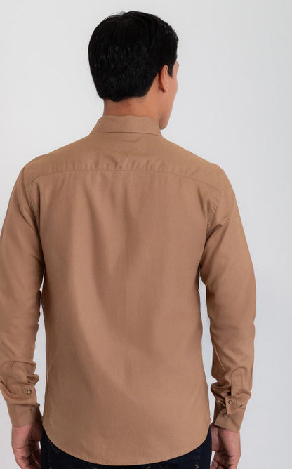 Camisa Manga Larga Oxford 032784 Beige Oscuro