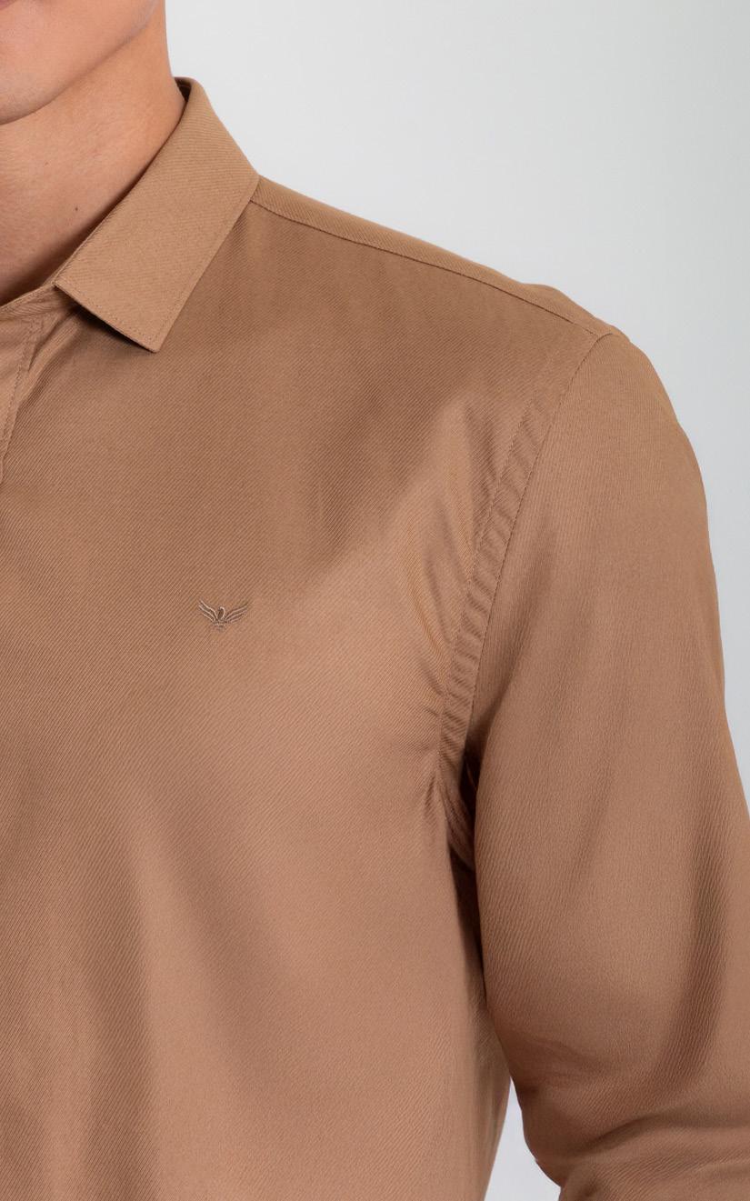 Camisa Manga Larga Oxford 032784 Beige Oscuro