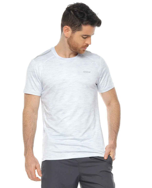 Racketball Camiseta Cuello Redondo Sesgos Hombre 03939 Blanco Jaspe