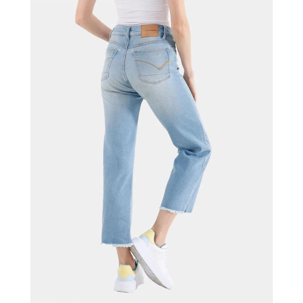 Jean Dama Oxford 041097 Mom Fit Azul Claro