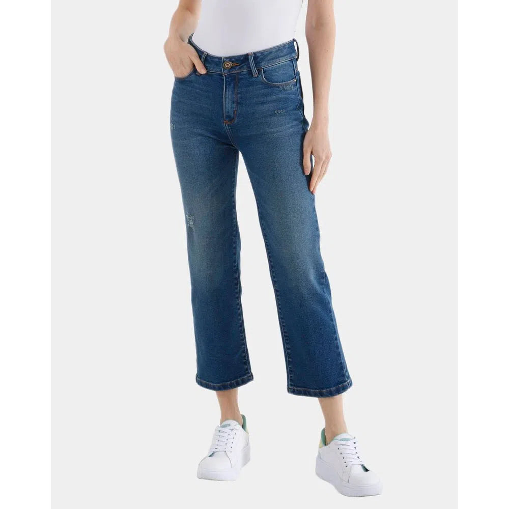 Jean Dama Oxford 041126 Mom Fit Azul Medio