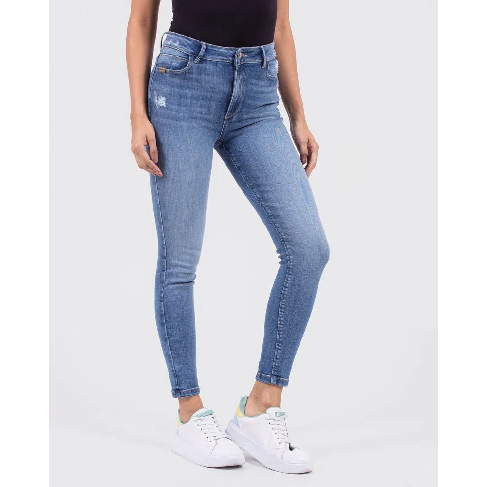 Jean Dama Oxford 041189 Tiro Alto Indigo Claro