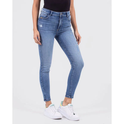 Jean Dama Oxford 041189 Tiro Alto Indigo Claro