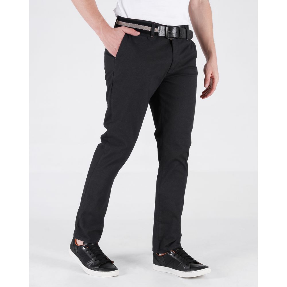 Pantalon Hombre Oxford 060575 Negro Estampado