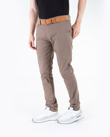 Pantalon Hombre Oxford 060637 Cafe Claro Estampado