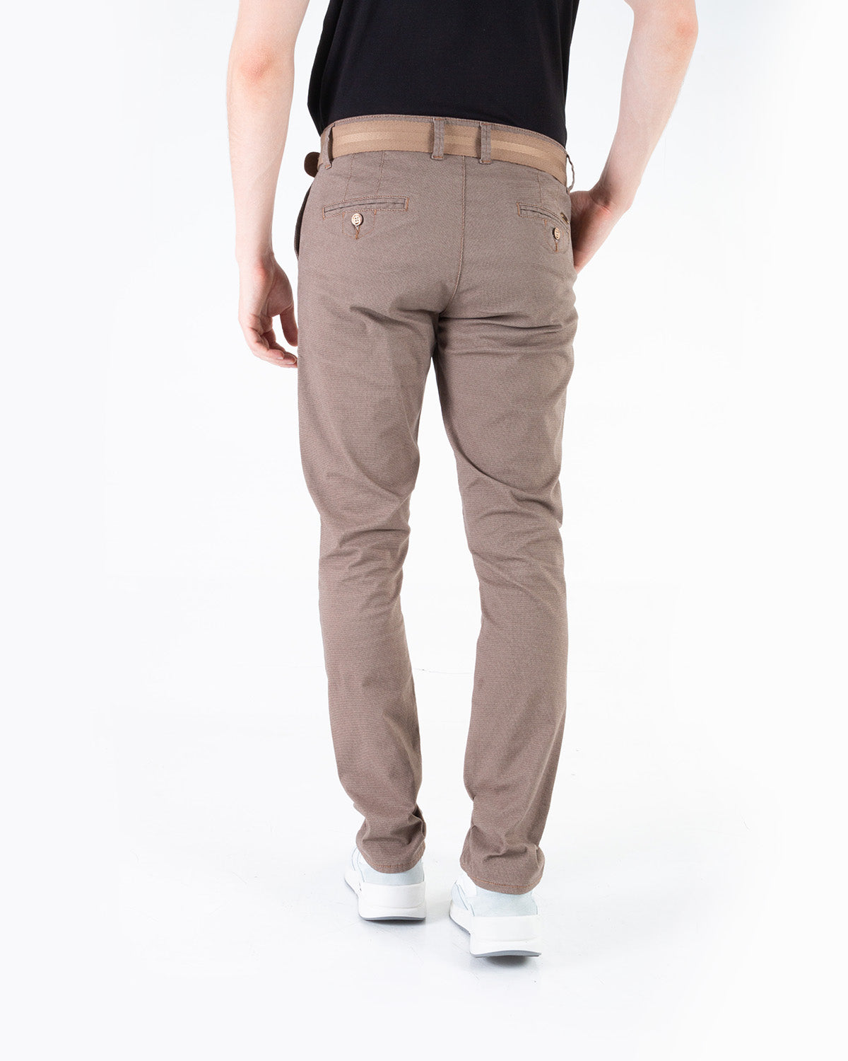 Pantalon Hombre Oxford 060637 Cafe Claro Estampado
