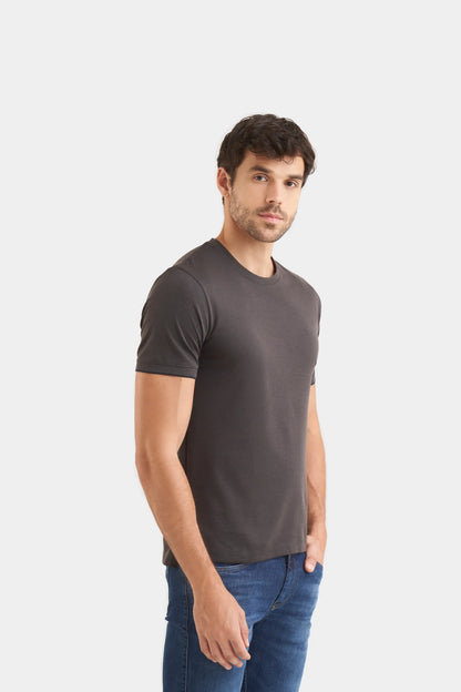 Camiseta Cuello Redondo Velez Artisan 1032339 Semifit Micropima Basica Arizona Negro