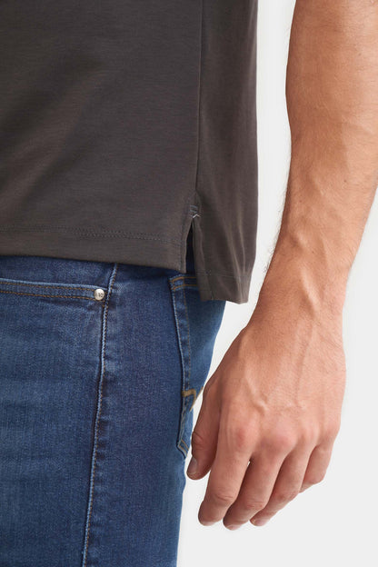 Camiseta Cuello Redondo Velez Artisan 1032339 Semifit Micropima Basica Arizona Negro