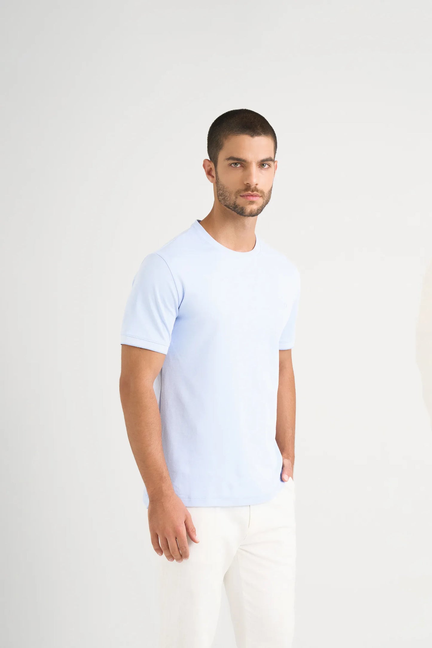 Camiseta Cuello Redondo Velez Artisan 1032339 Semifit Micropima Basica Arizona Azul Cla