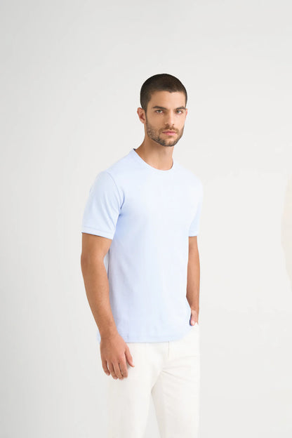 Camiseta Cuello Redondo Velez Artisan 1032339 Semifit Micropima Basica Arizona Azul Cla