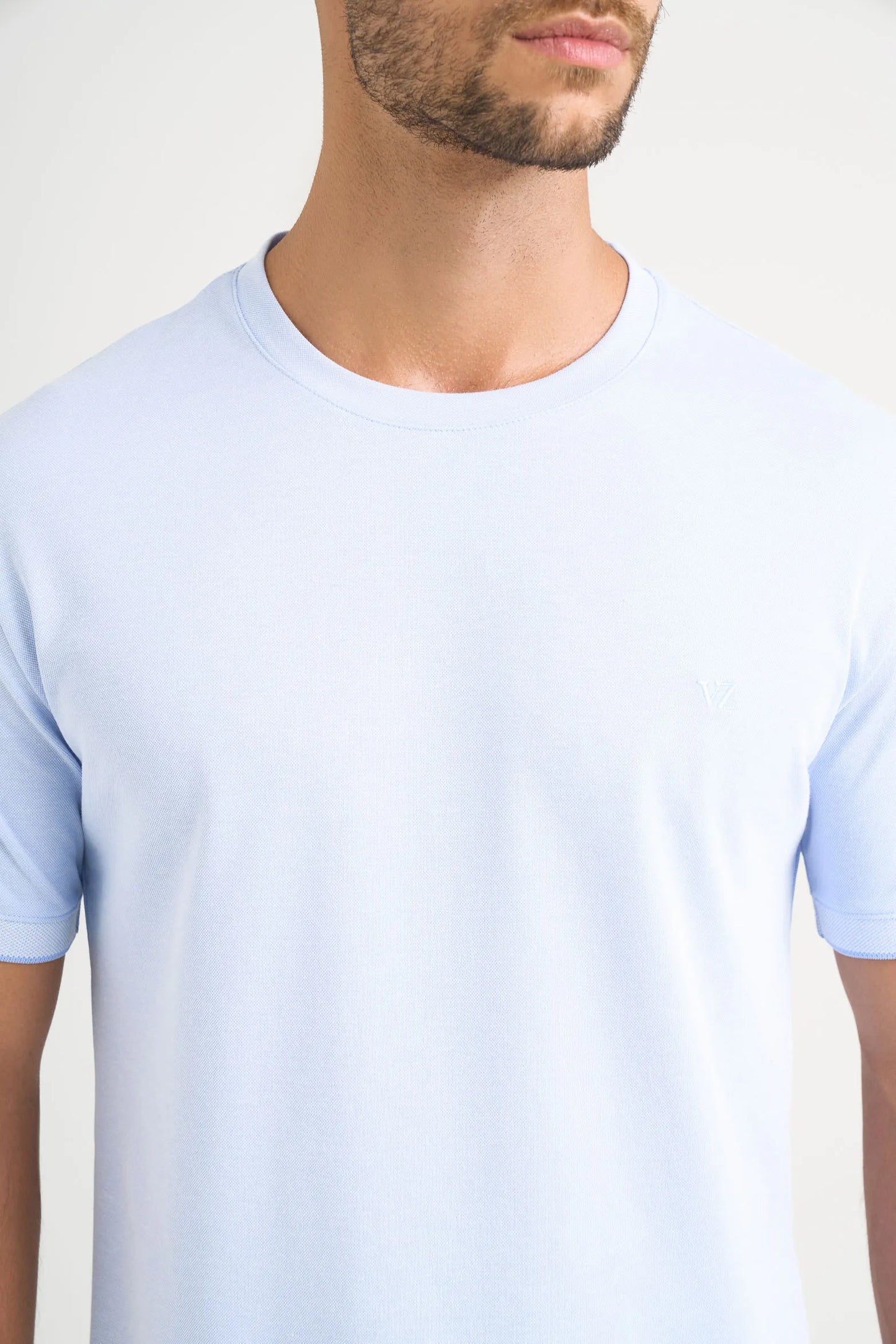 Camiseta Cuello Redondo Velez Artisan 1032339 Semifit Micropima Basica Arizona Azul Cla