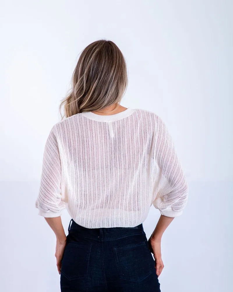 Blusa Oxford 691791 Ivory Tejida