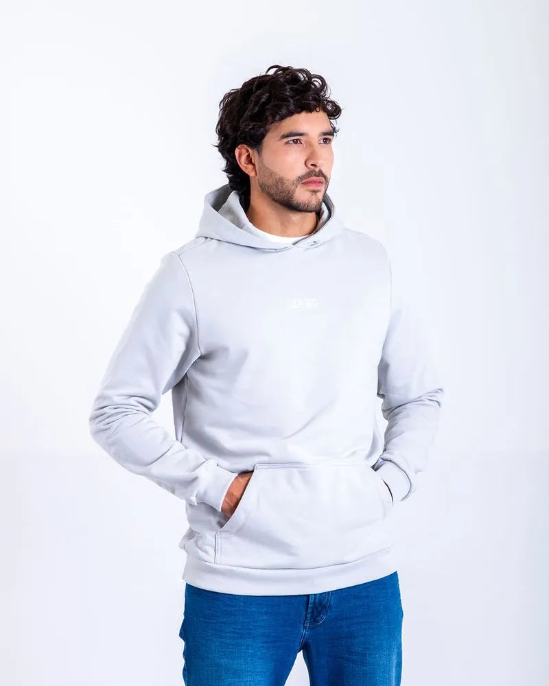 Buzo Capucha Hombre Oxford 118127 Gris Claro