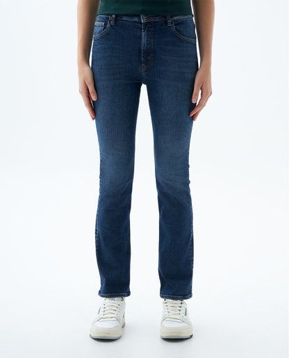 Jean Dama Americanino 330F604 Dallas Jegging Bota Recta Azul Medio