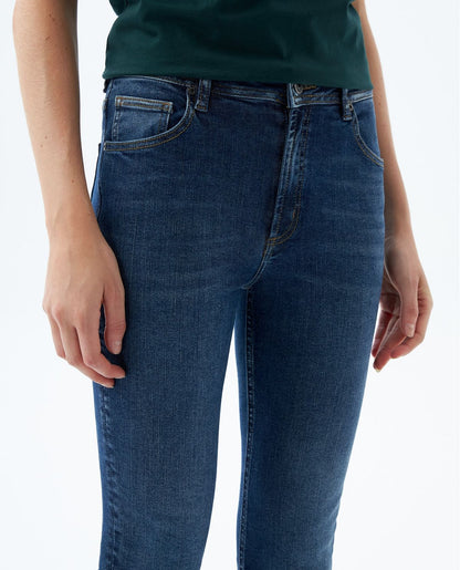 Jean Dama Americanino 330F604 Dallas Jegging Bota Recta Azul Medio