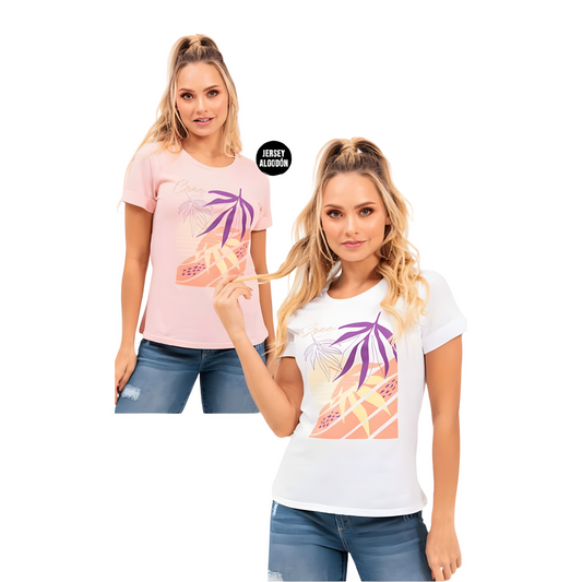 Camiseta Dama Ragstyle Pf31121004 Palo De Rosa