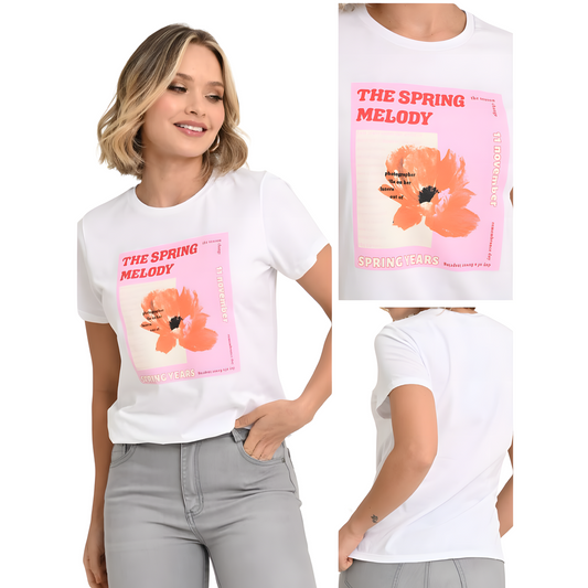Camiseta Dama Ragstyle Pf31122125 Blanco