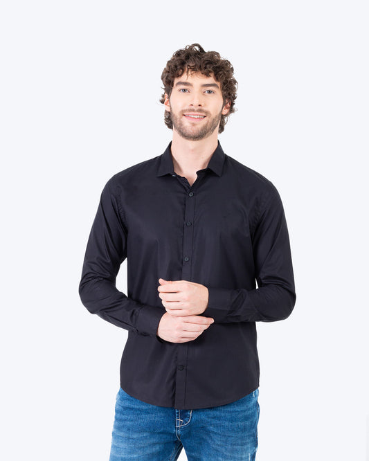 Camisa Manga Larga Oxford 032567 Negro
