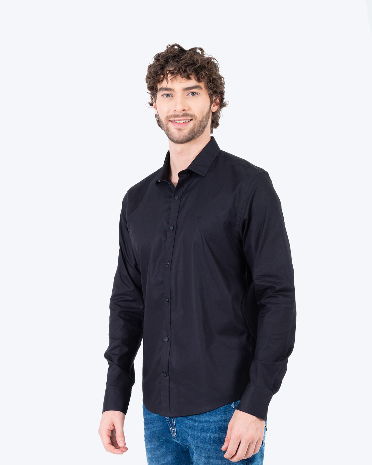 Camisa Manga Larga Oxford 032567 Negro