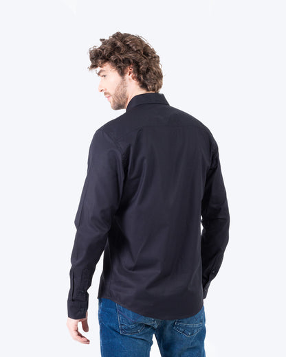 Camisa Manga Larga Oxford 032567 Negro