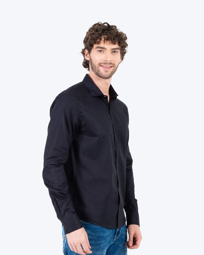 Camisa Manga Larga Oxford 032567 Negro
