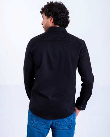 Camisa Manga Larga Oxford 032858 Negro