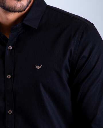 Camisa Manga Larga Oxford 032858 Negro