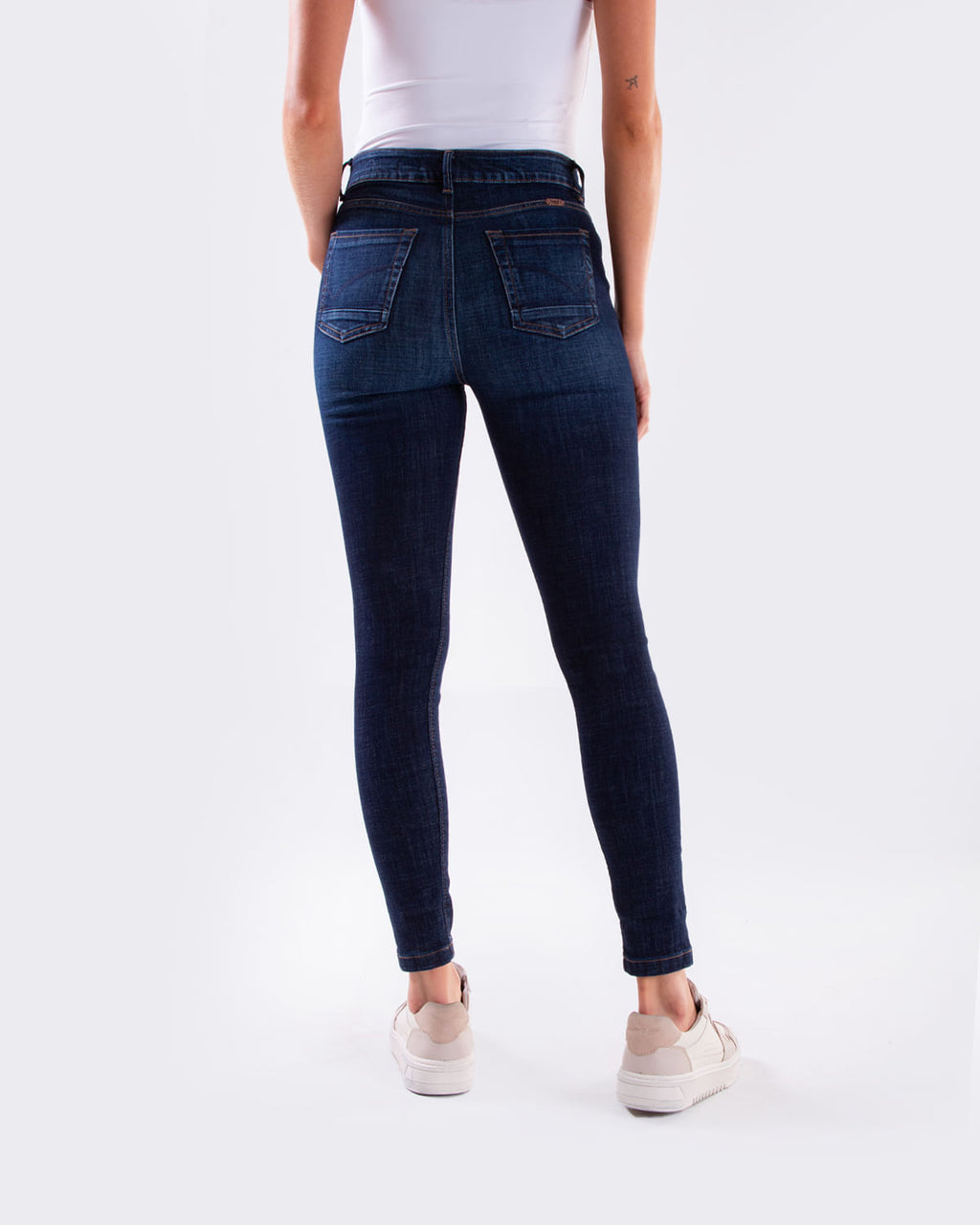 Jean Dama Oxford 041364 Tiro Alto Azul Oscuro