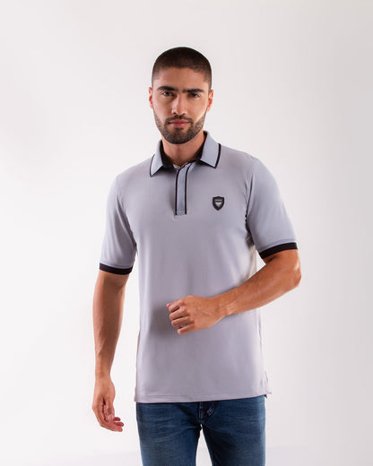 Camiseta Polo Oxford 022268 Gris