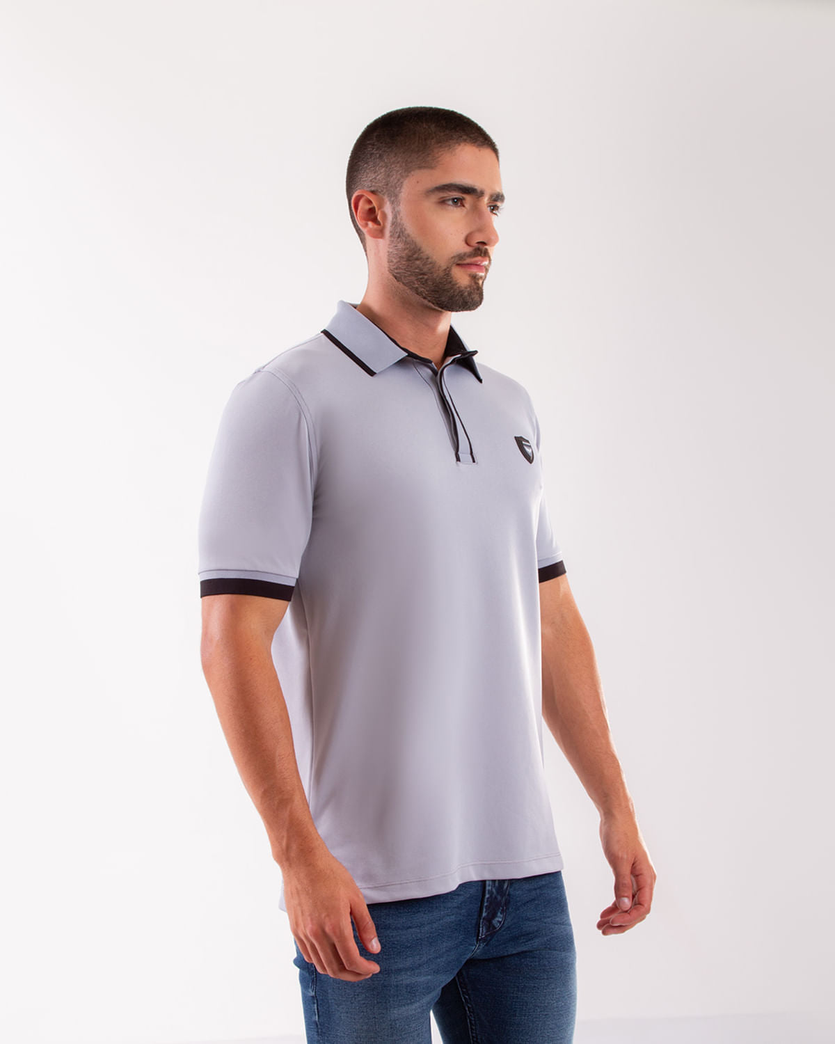 Camiseta Polo Oxford 022268 Gris